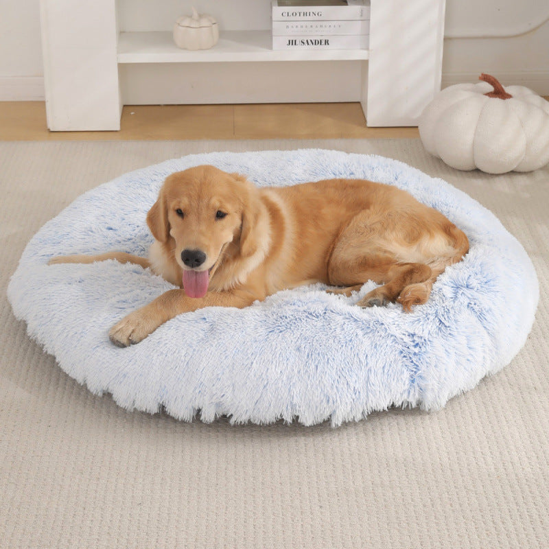 Round Plush Warm Pet Sleeping Mat Bed